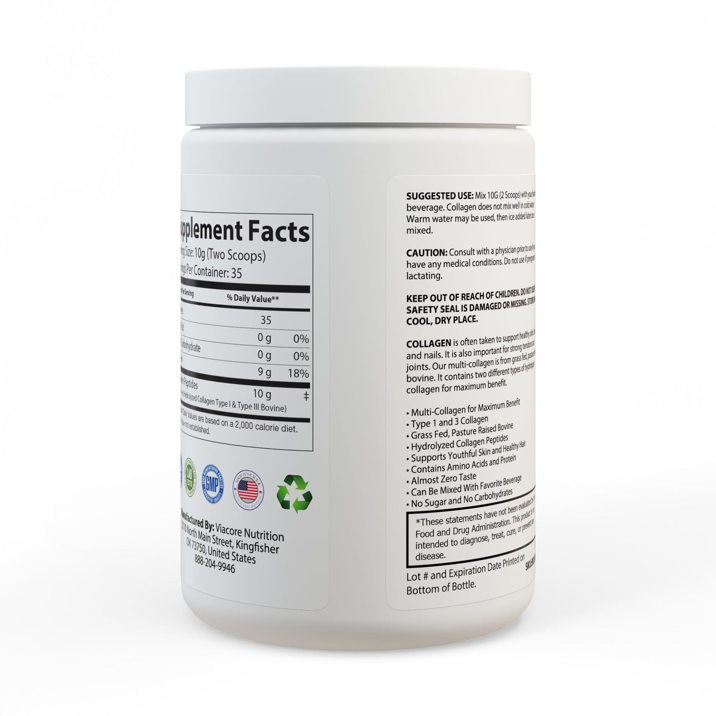 Collagen Peptides Supplement GrassFed Hydrolyzed Collagen (350g, 12.3oz)