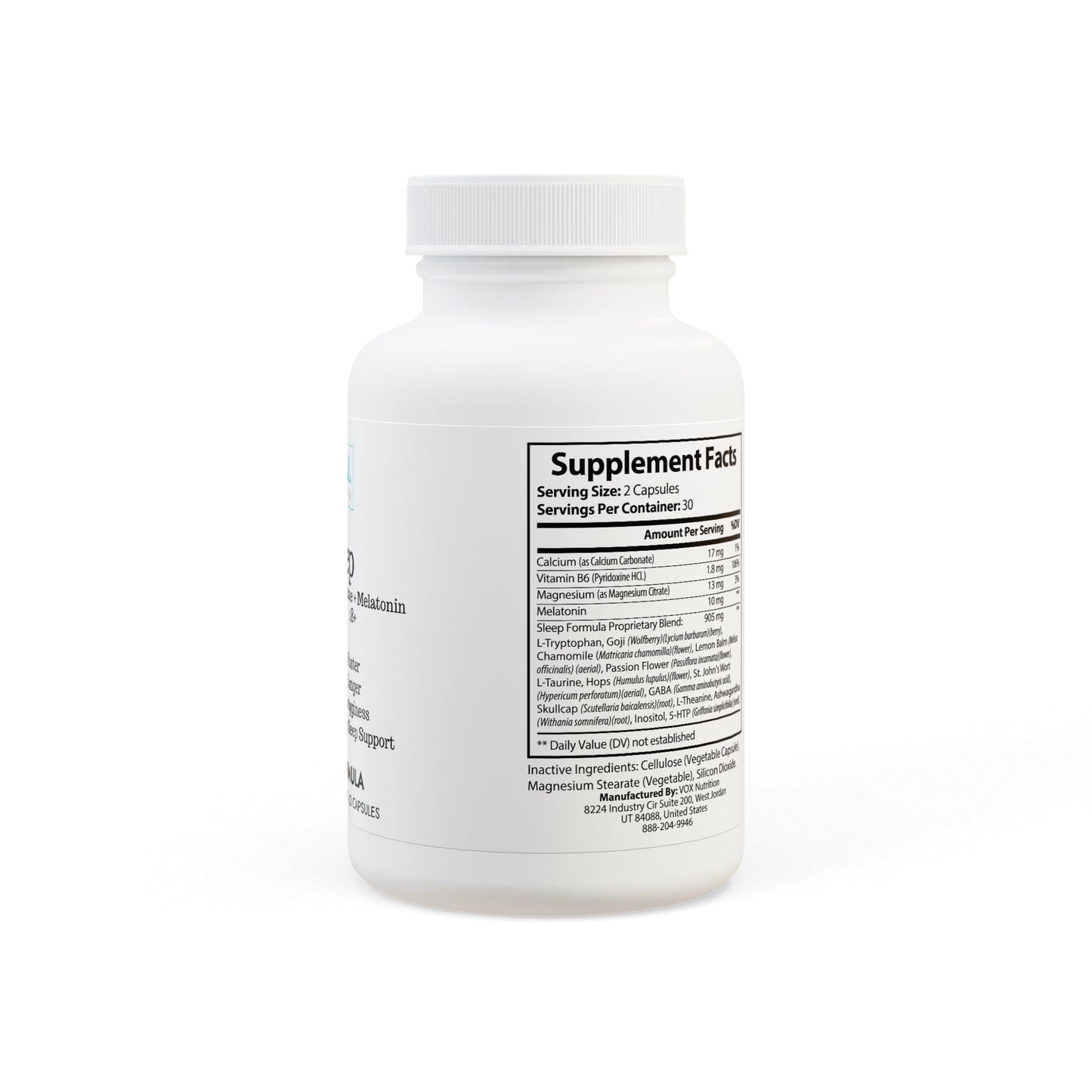 Sleep Supplement with Magnesium, L-theanine and Melatonin (60 Capsules)