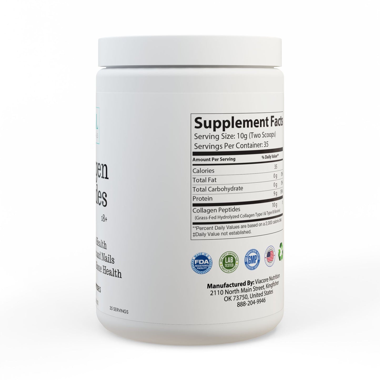 Collagen Peptides Supplement GrassFed Hydrolyzed Collagen (350g, 12.3oz)