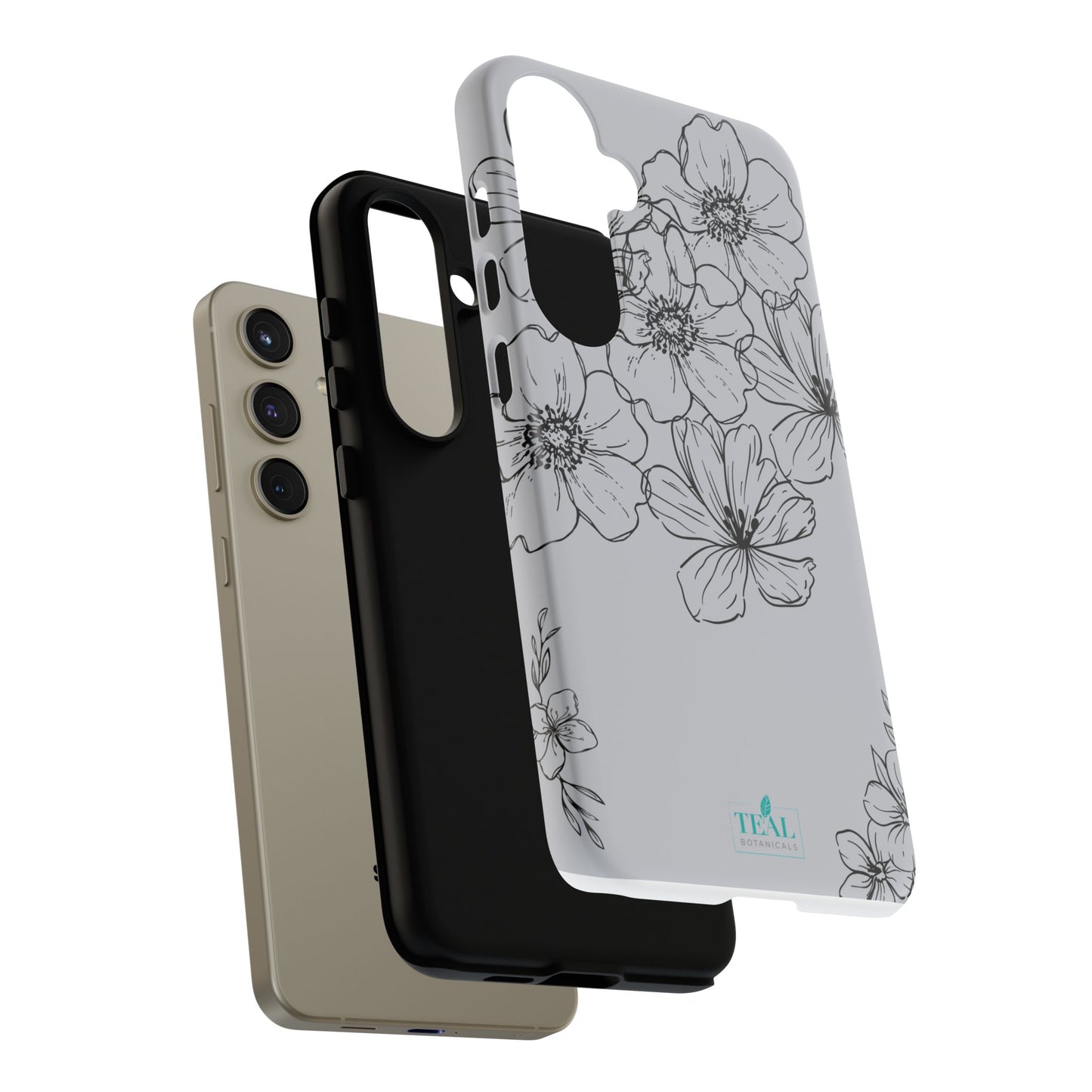 Flowers in Monochrome Phone Case Pink for Iphone and Android