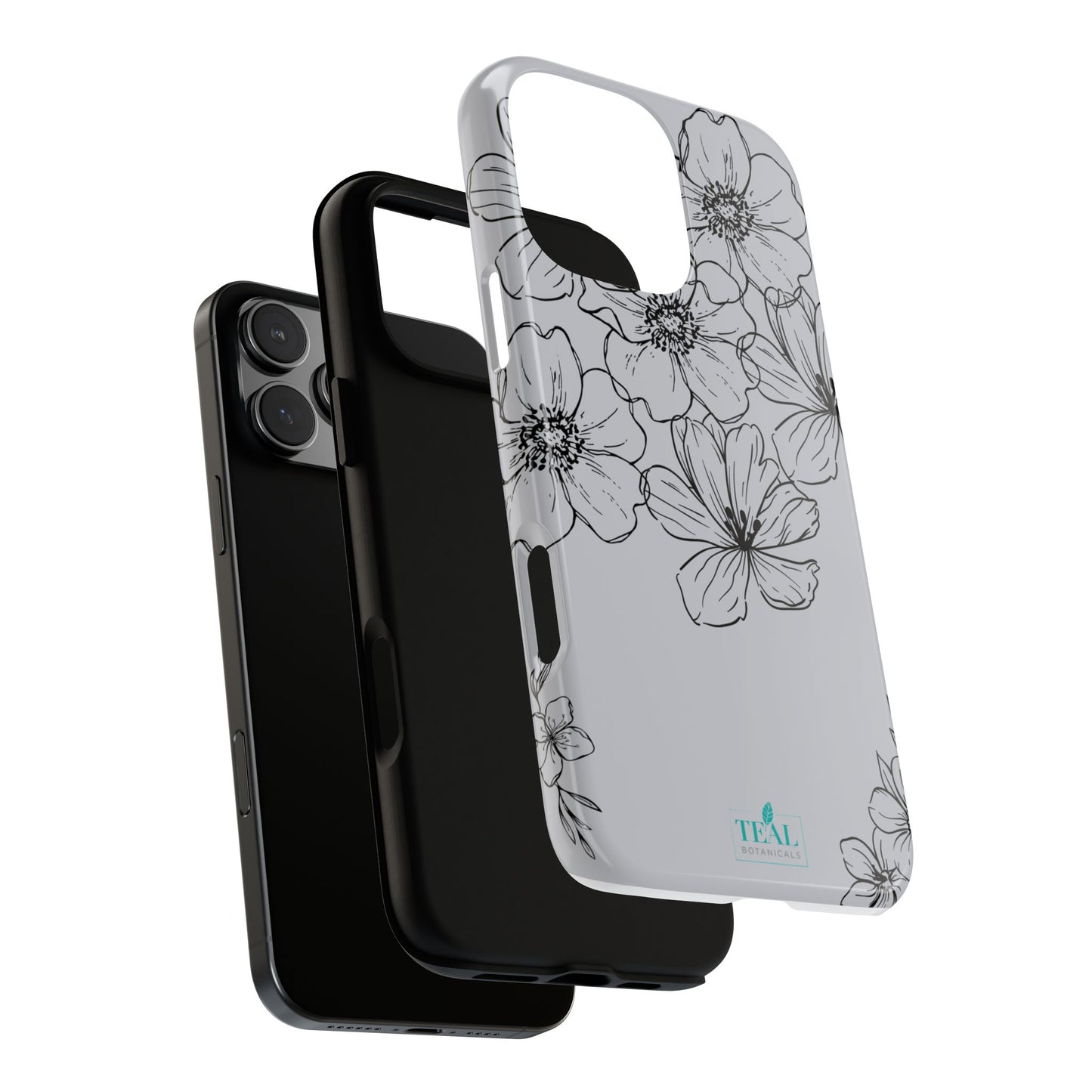 Flowers in Monochrome Phone Case Pink for Iphone and Android