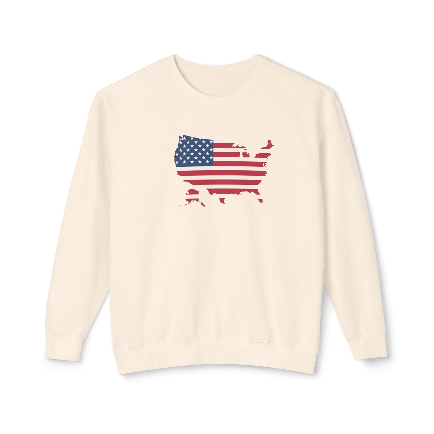 USA Flag Unisex Lightweight Crewneck Sweatshirt