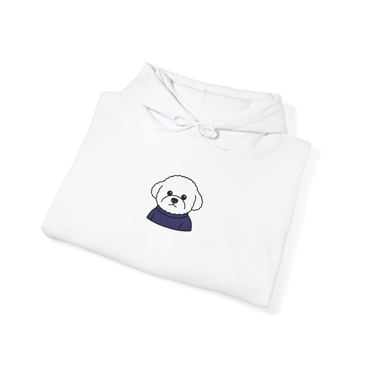 Dog Design Embroidery Hooded Sweatshirt