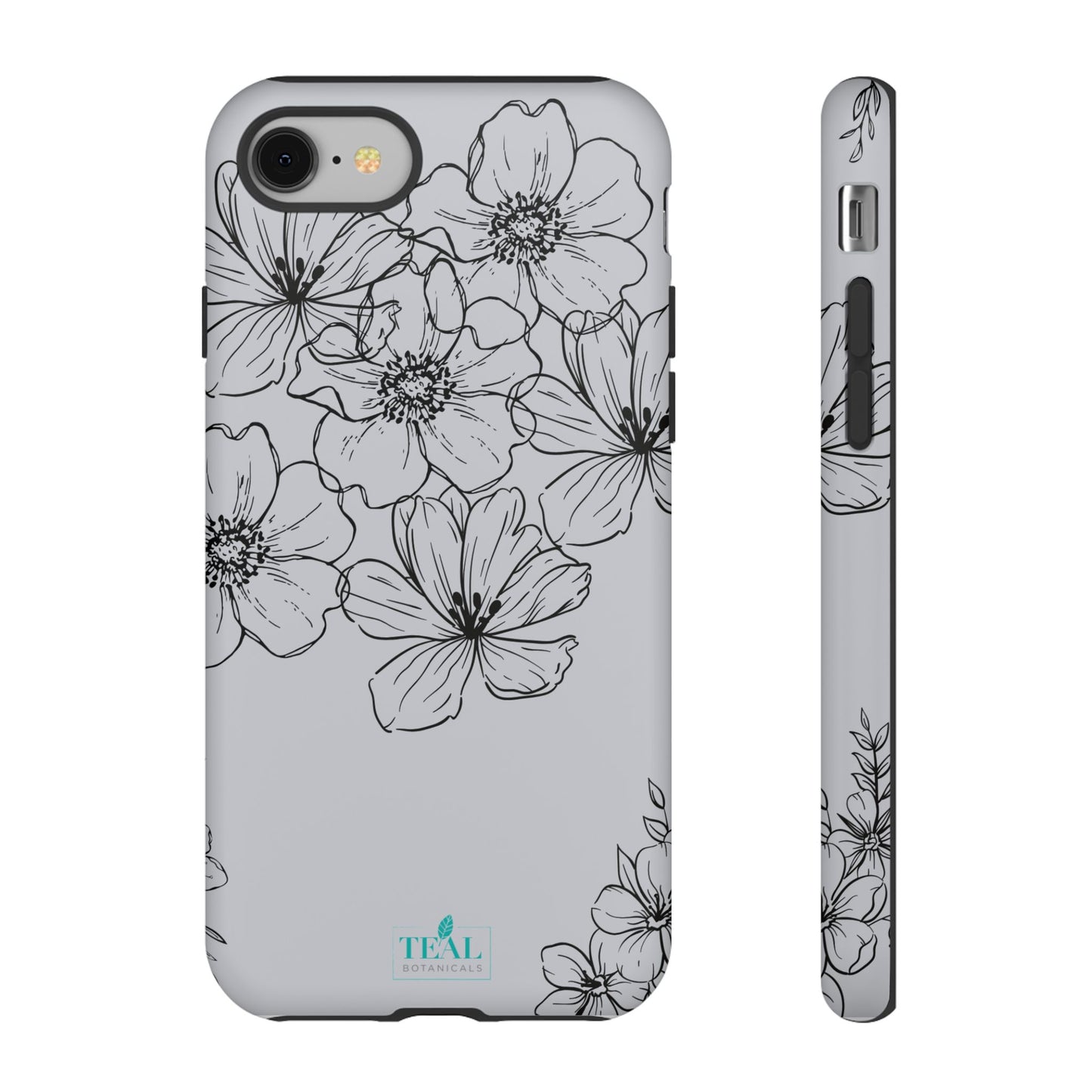 Flowers in Monochrome Phone Case Pink for Iphone and Android