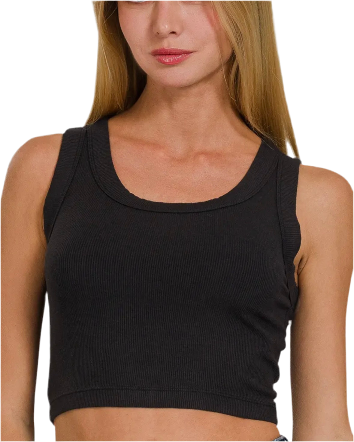 Abbey Ribbed Scoop Neck Cropped Tank Top