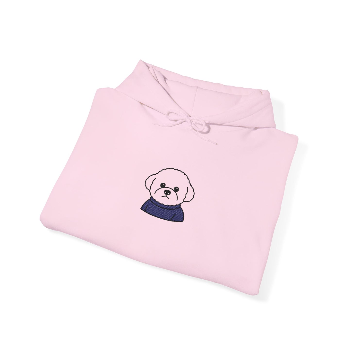 Dog Design Embroidery Hooded Sweatshirt