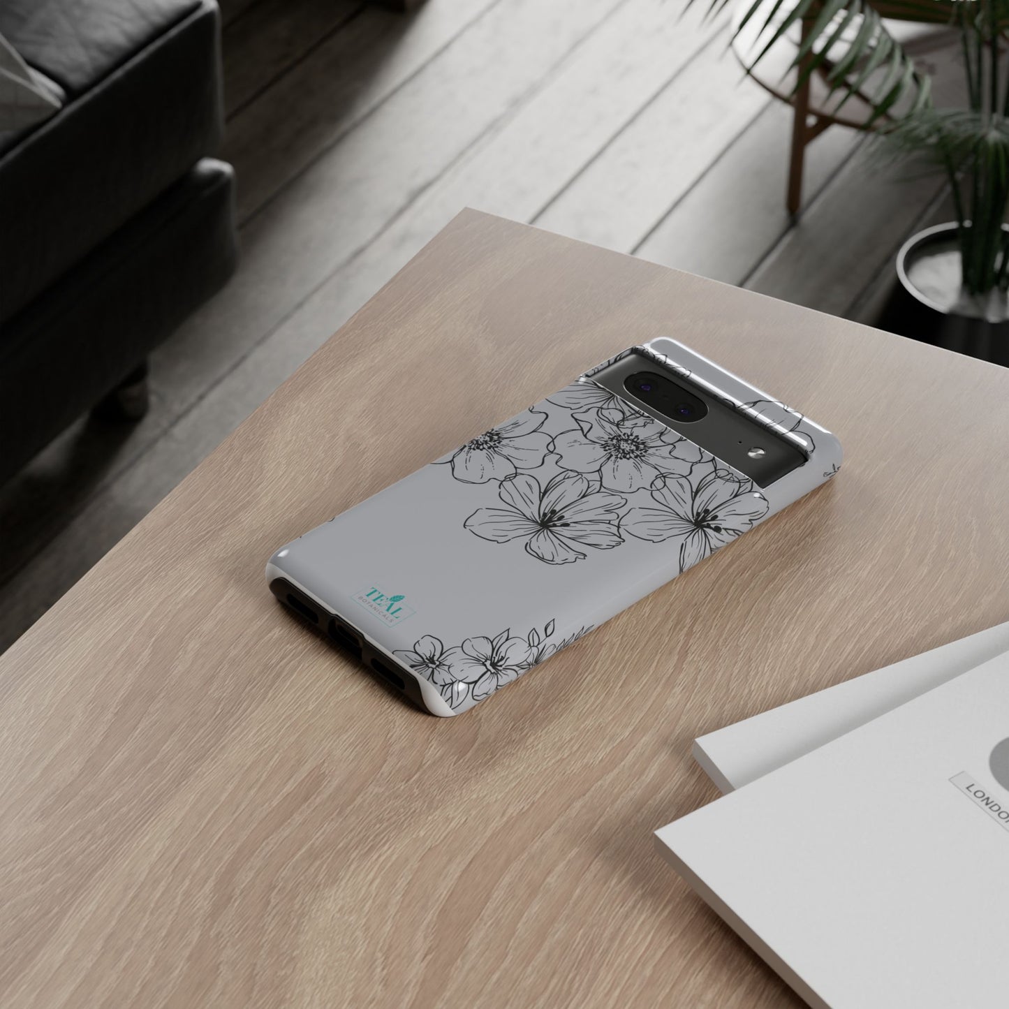 Flowers in Monochrome Phone Case Pink for Iphone and Android