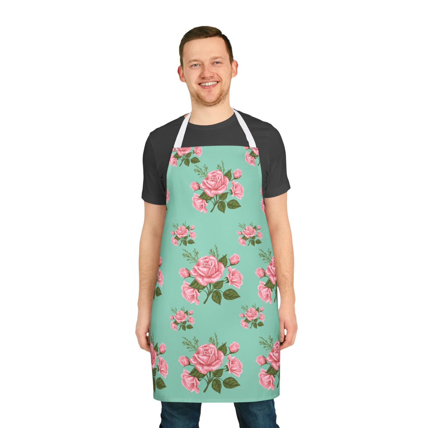 Apron with Pink Roses Design