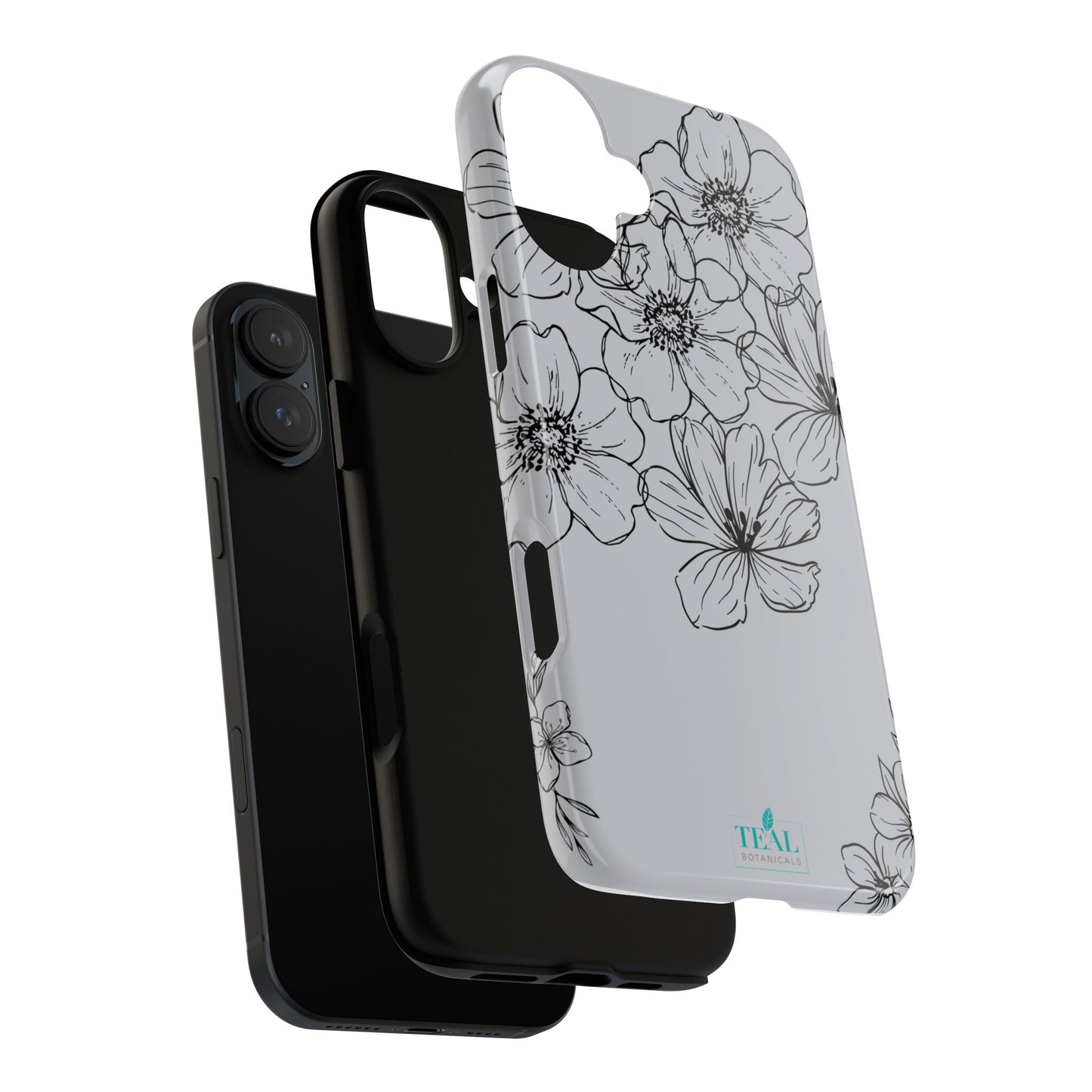 Flowers in Monochrome Phone Case Pink for Iphone and Android