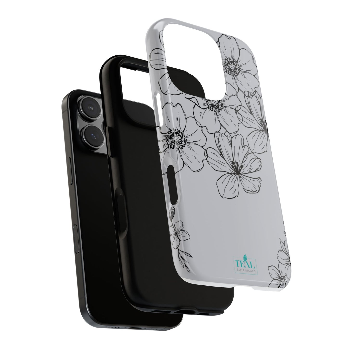 Flowers in Monochrome Phone Case Pink for Iphone and Android