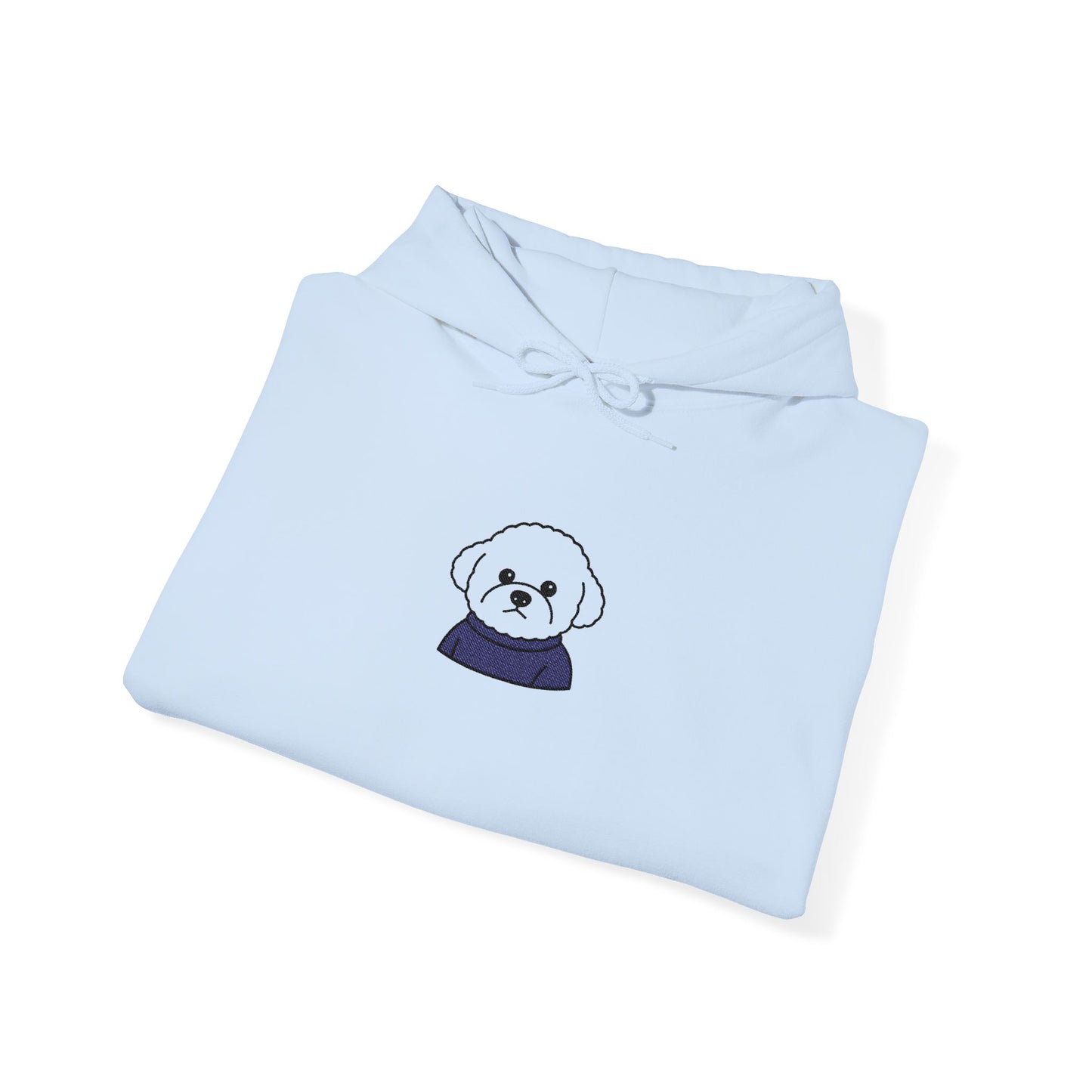 Dog Design Embroidery Hooded Sweatshirt