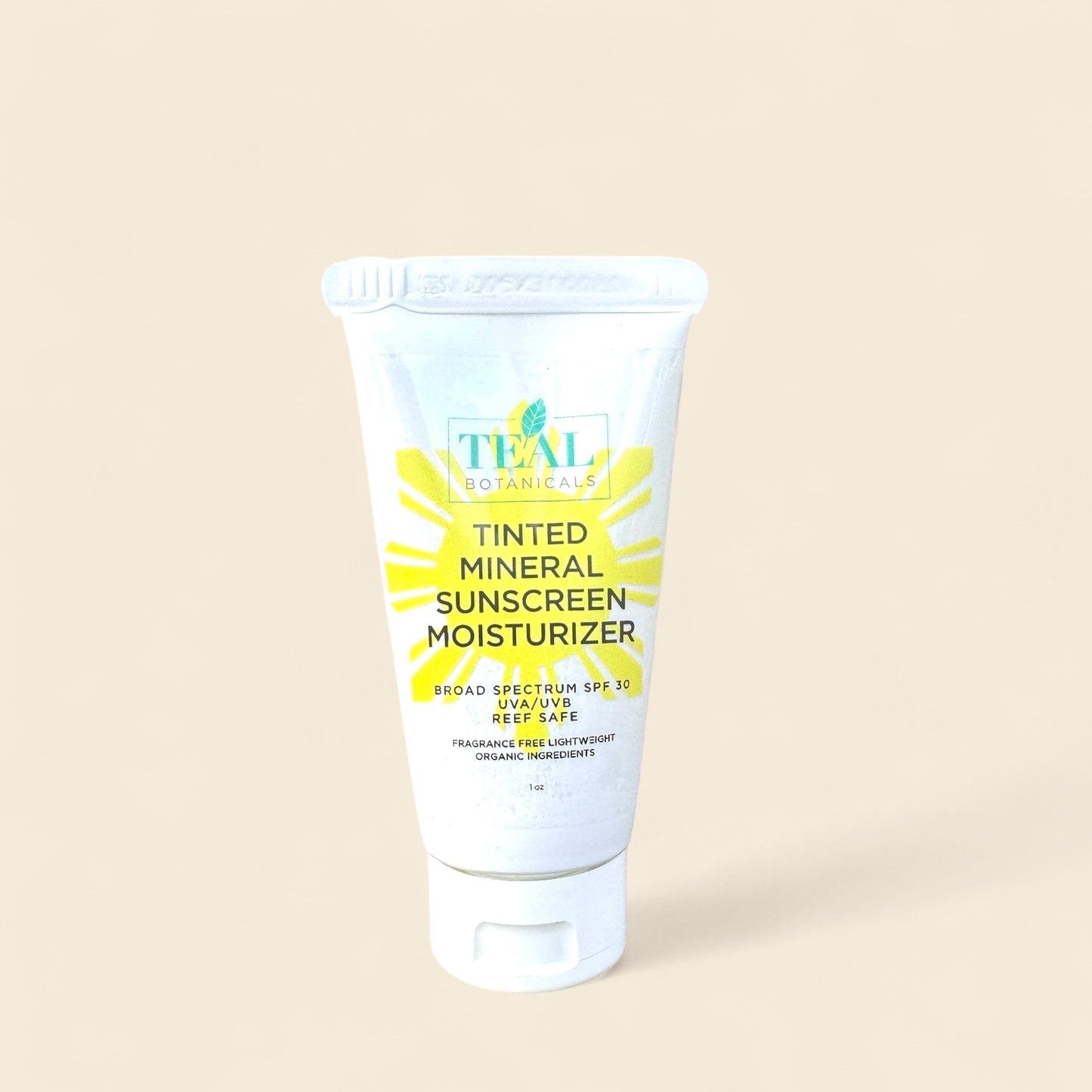 Tinted Mineral Sunscreen Moisturizer SPF 30 UVA UVB Reef Safe Lightweight Fragrance Free