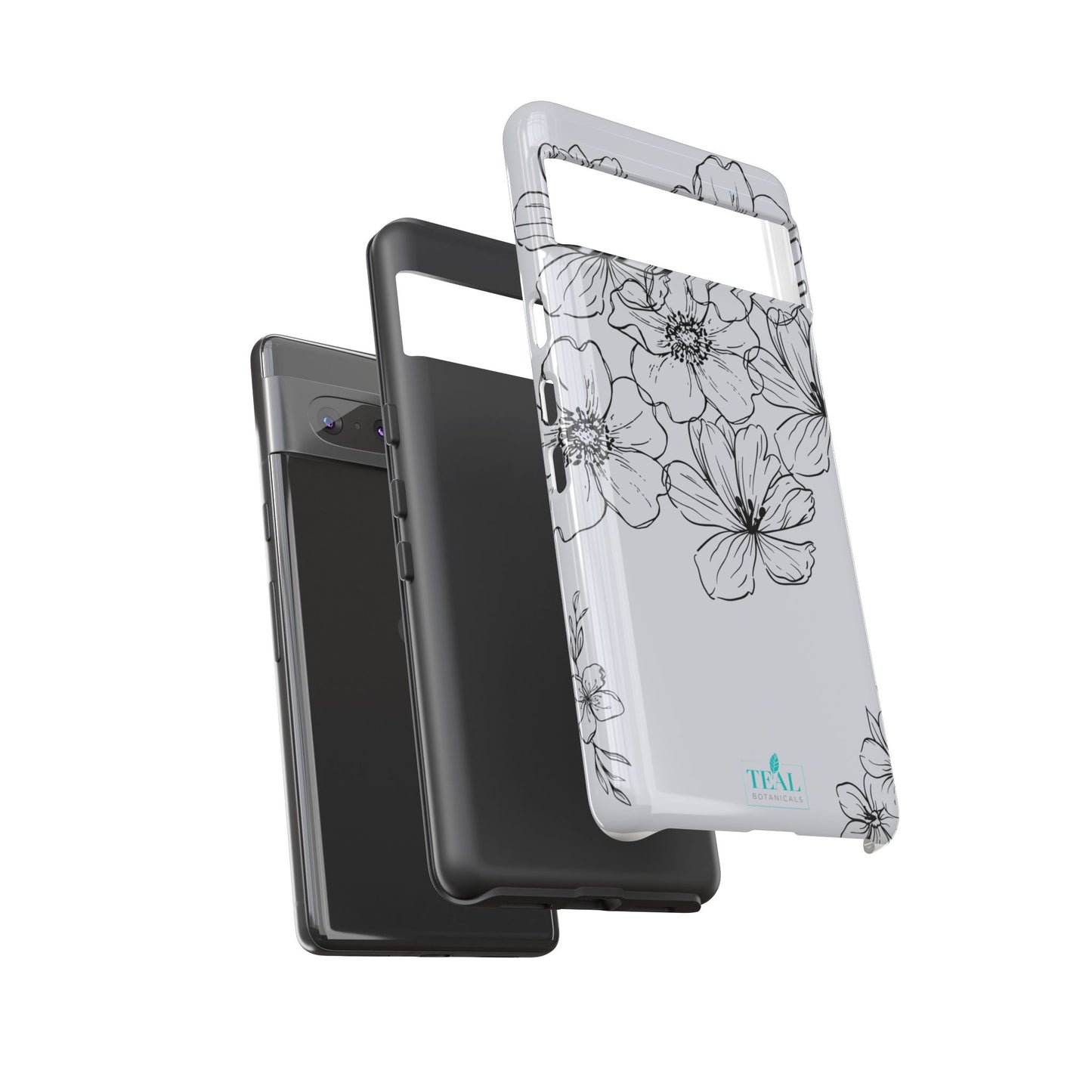 Flowers in Monochrome Phone Case Pink for Iphone and Android