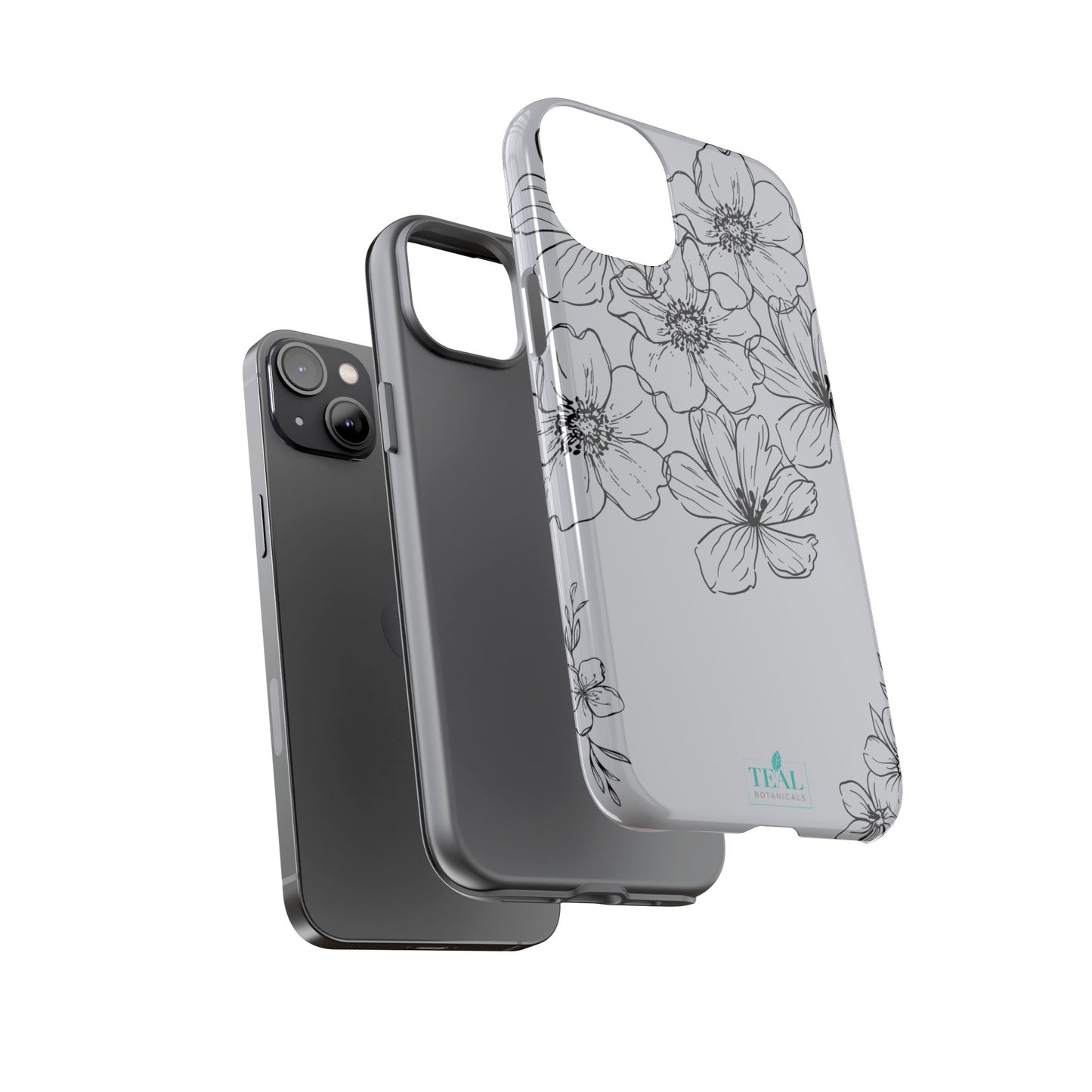 Flowers in Monochrome Phone Case Pink for Iphone and Android