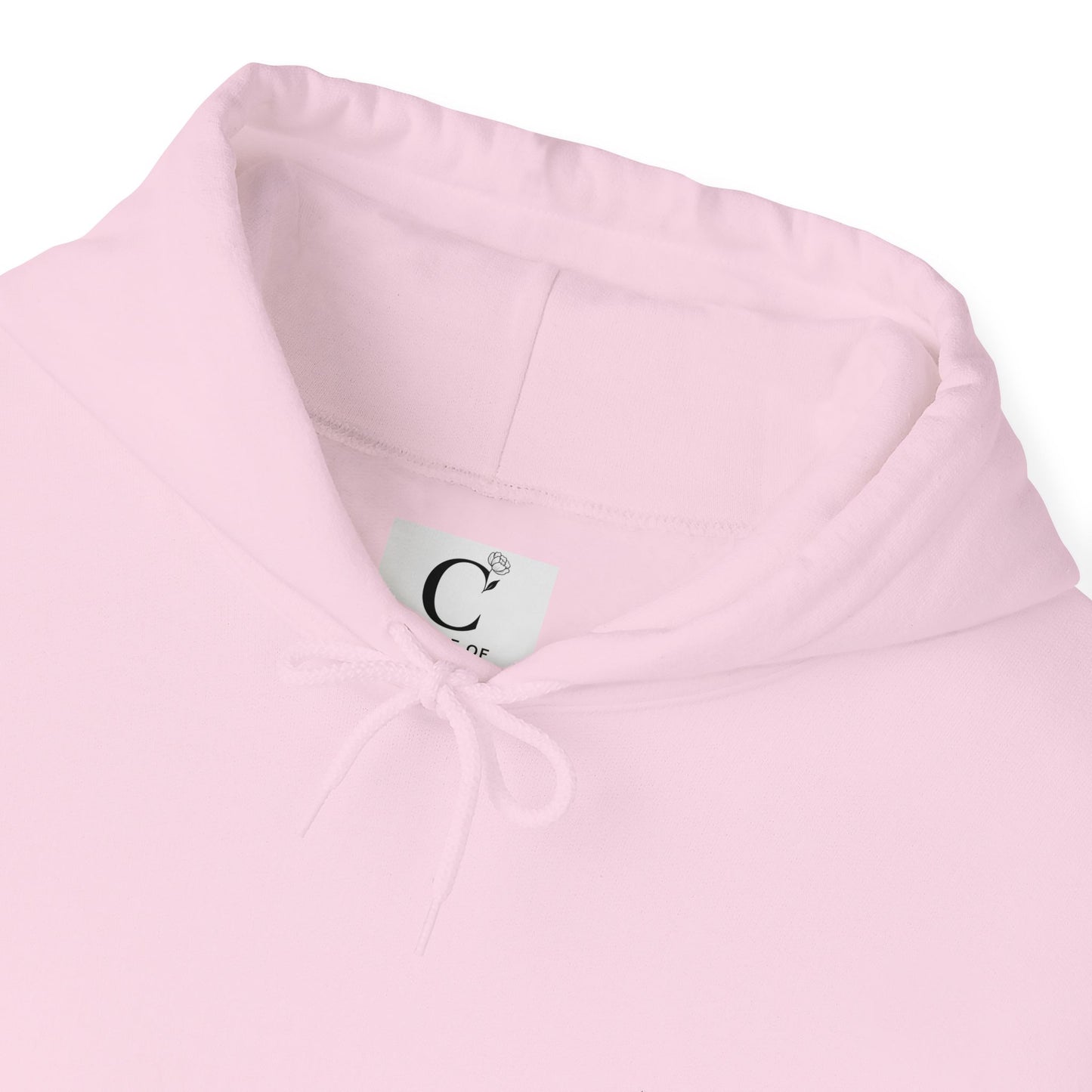 Hoodie with LOVE Dog Paw Embroidery - Unisex in Pink and White
