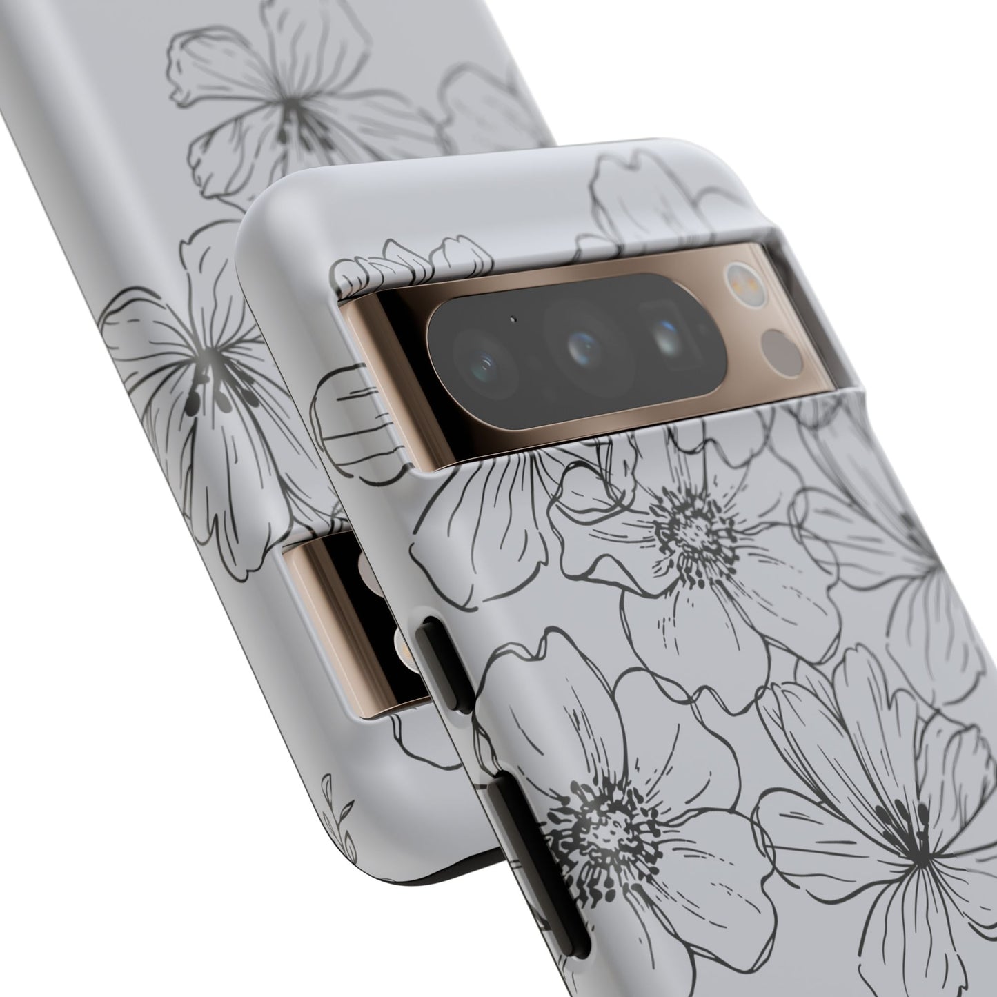 Flowers in Monochrome Phone Case Pink for Iphone and Android