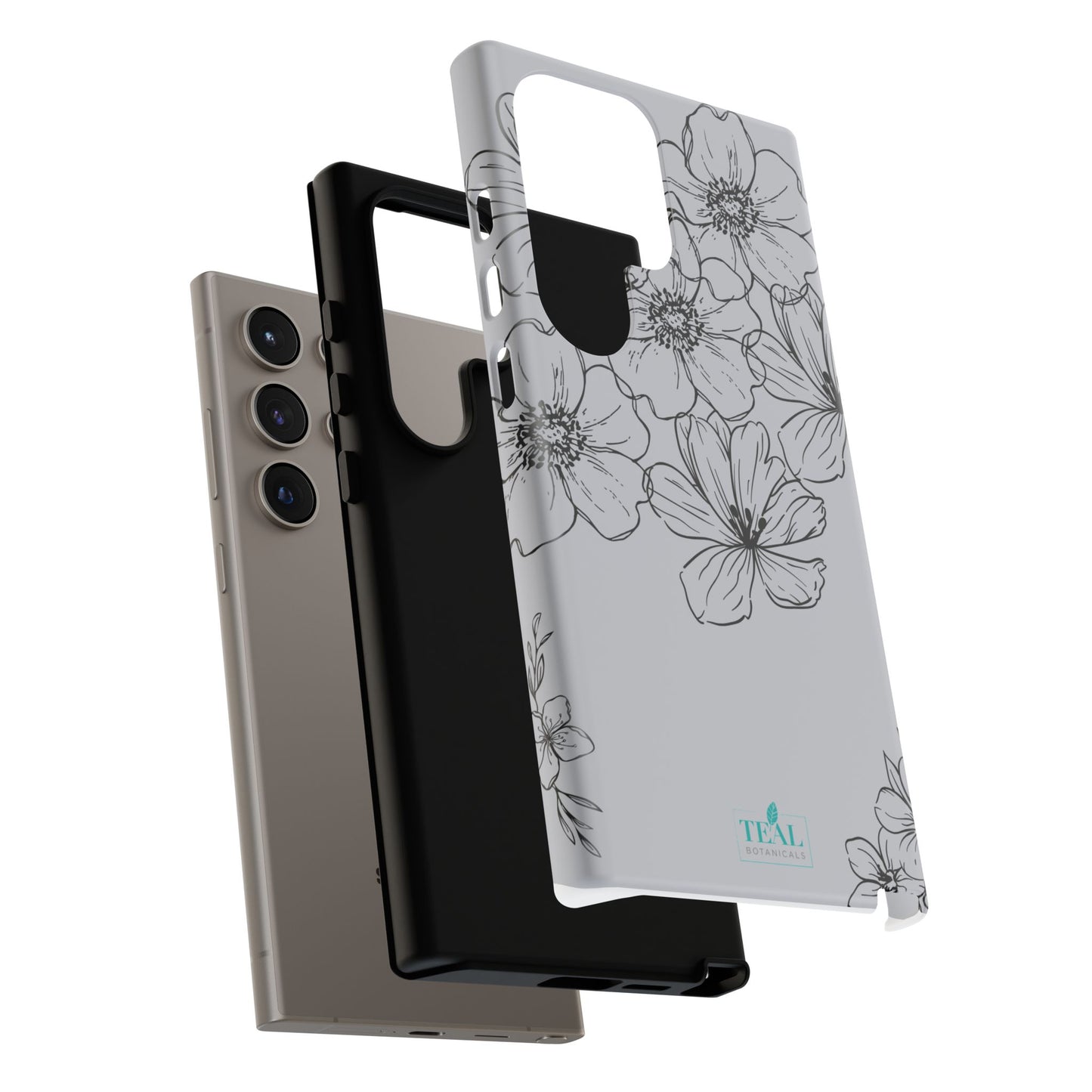 Flowers in Monochrome Phone Case Pink for Iphone and Android