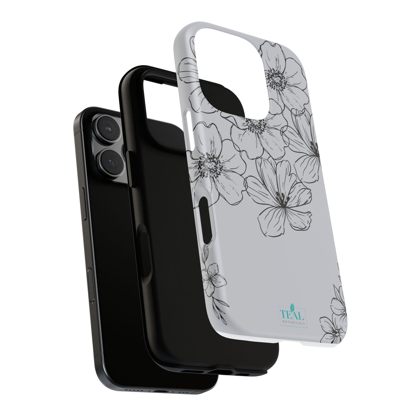 Flowers in Monochrome Phone Case Pink for Iphone and Android