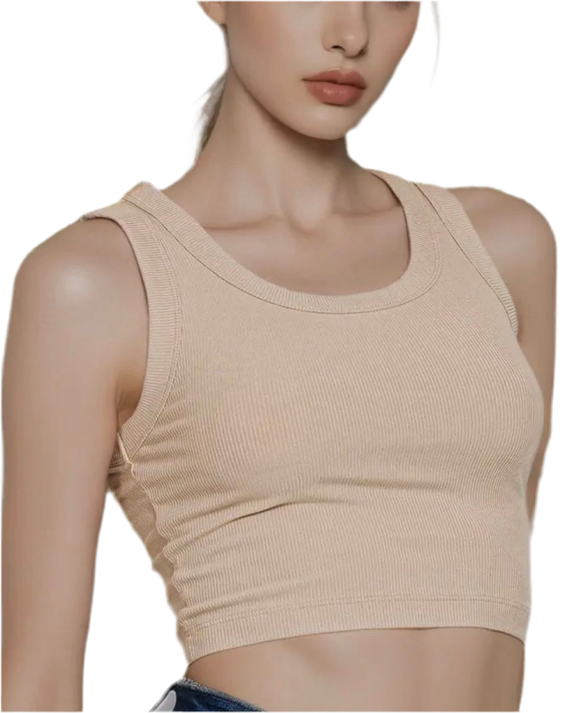 Abbey Ribbed Scoop Neck Cropped Tank Top