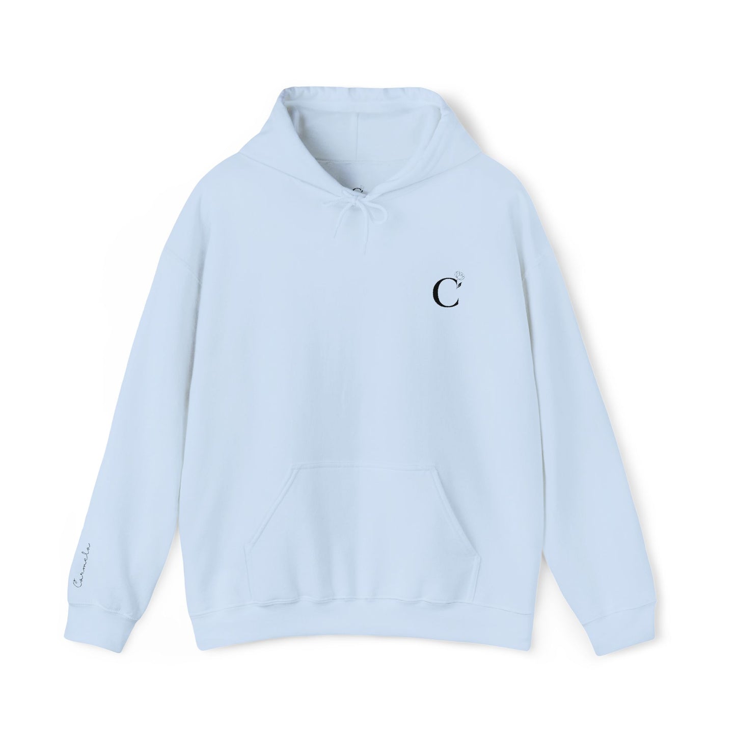 Carmela Logo Unisex Hooded Sweatshirt with Logo on Right Wrist