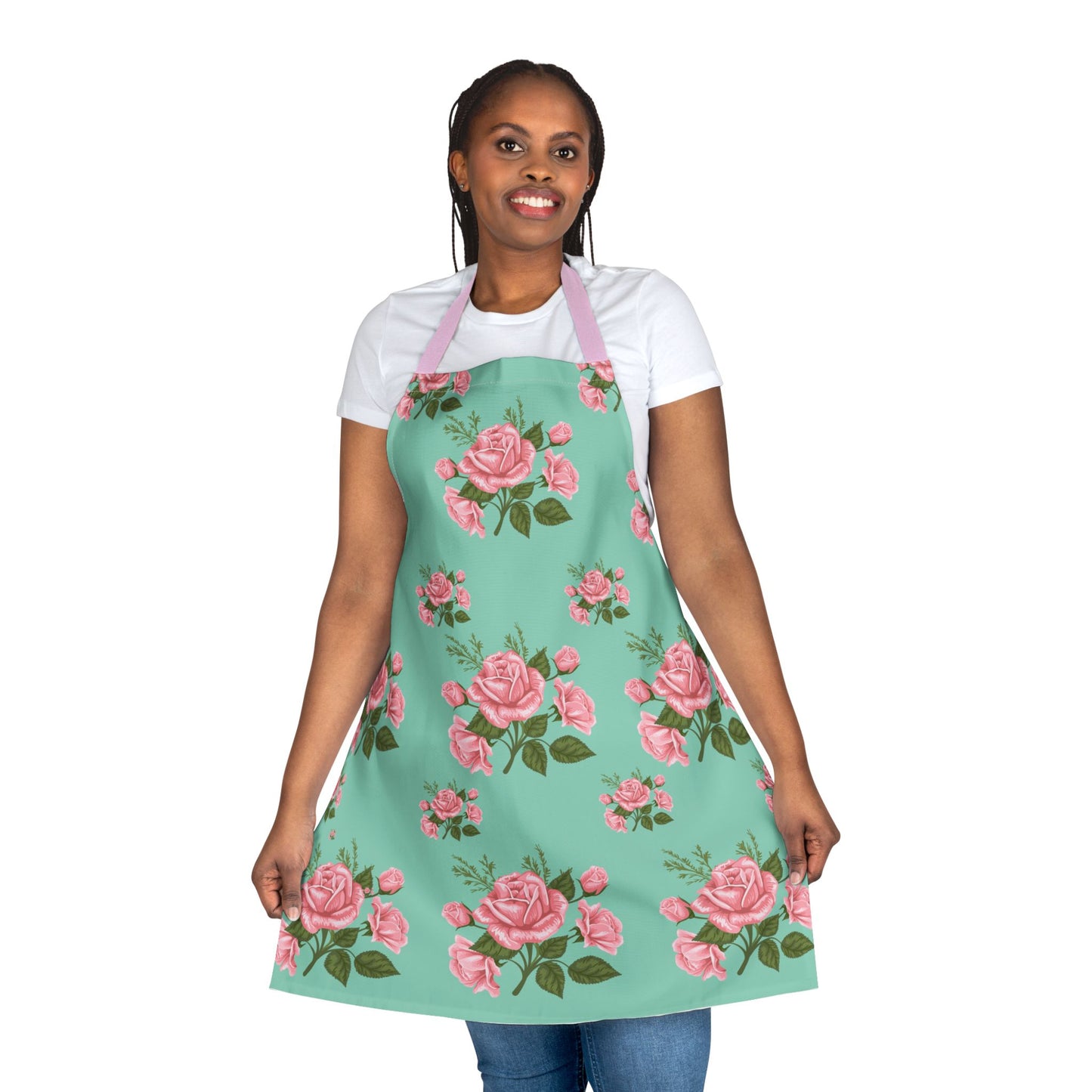 Apron with Pink Roses Design