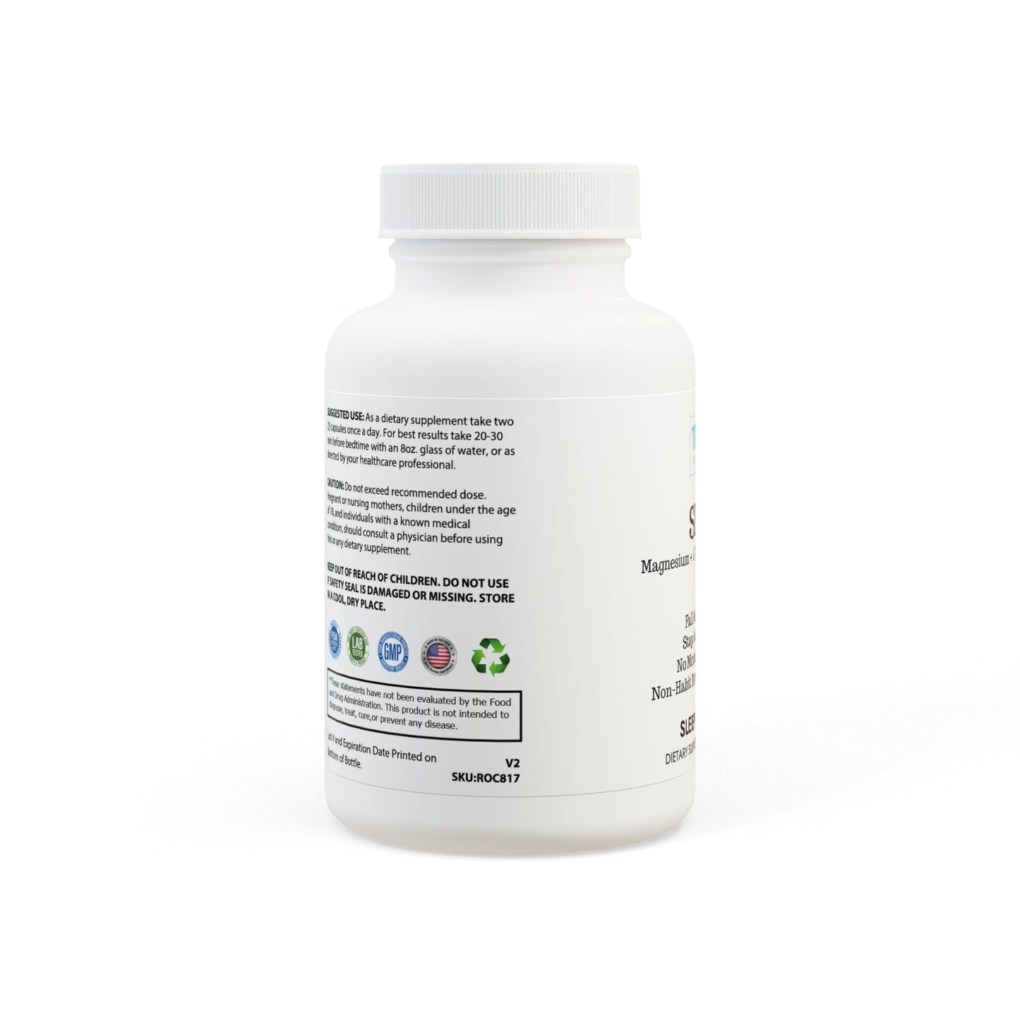 Sleep Supplement with Magnesium, L-theanine and Melatonin (60 Capsules)