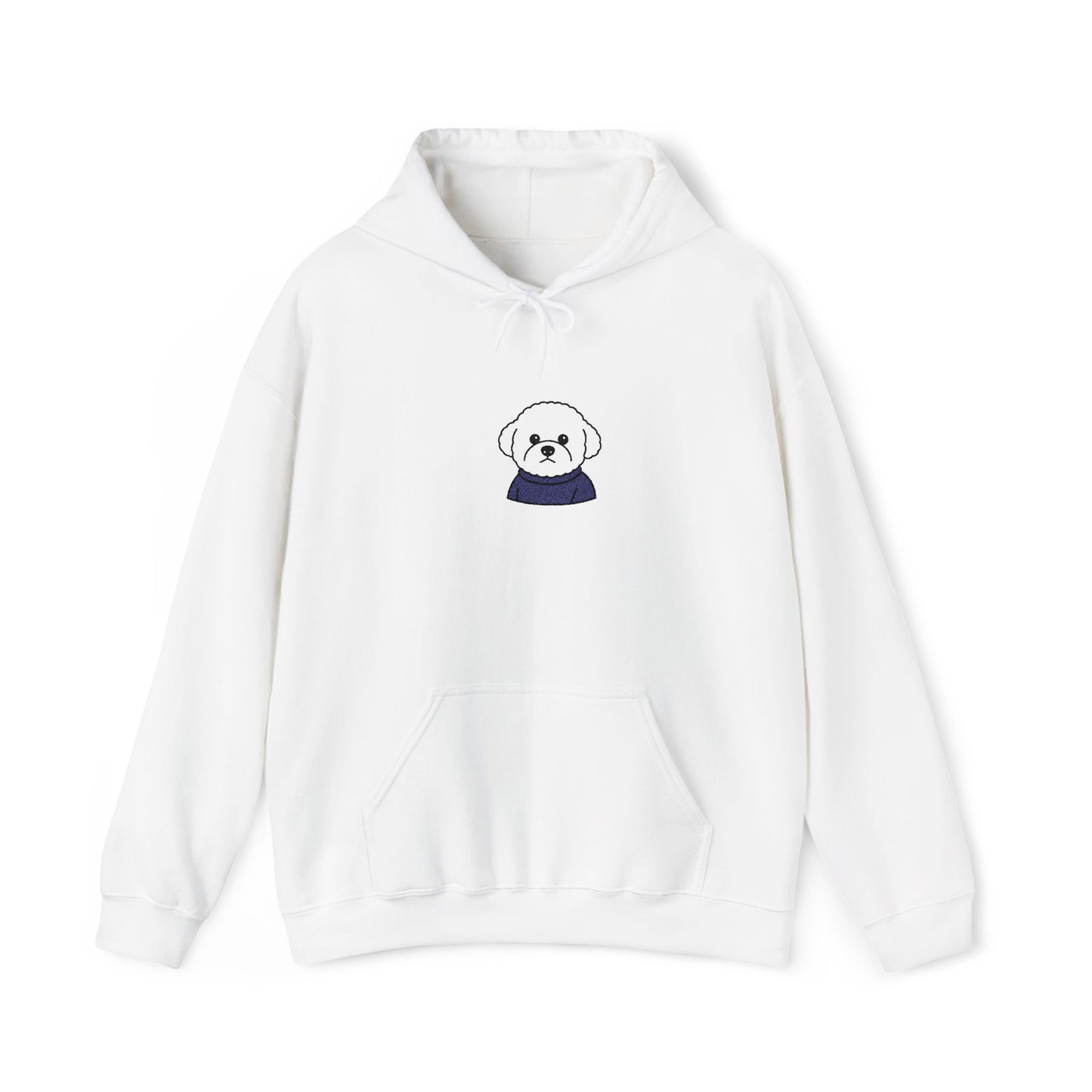 Dog Design Embroidery Hooded Sweatshirt