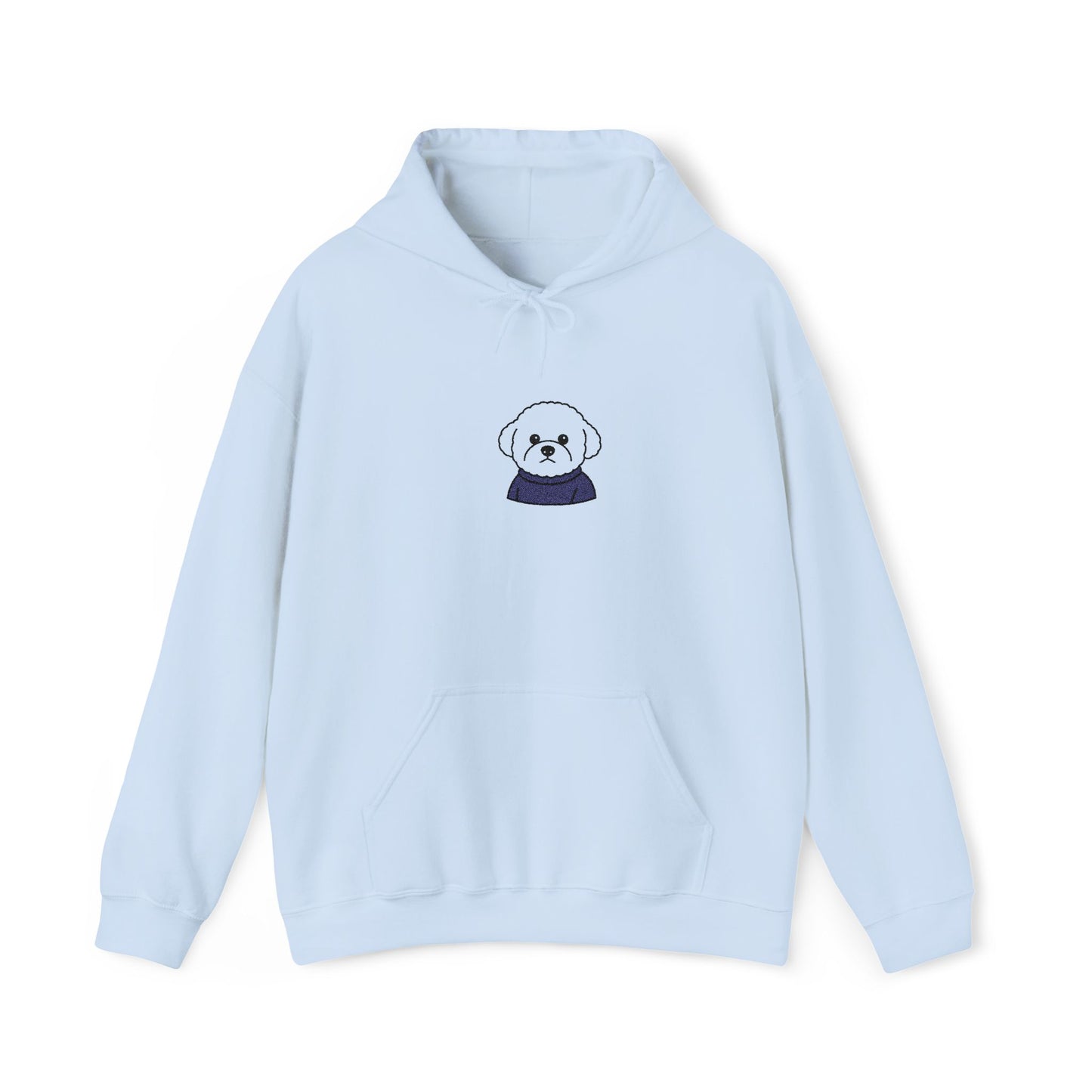 Dog Design Embroidery Hooded Sweatshirt