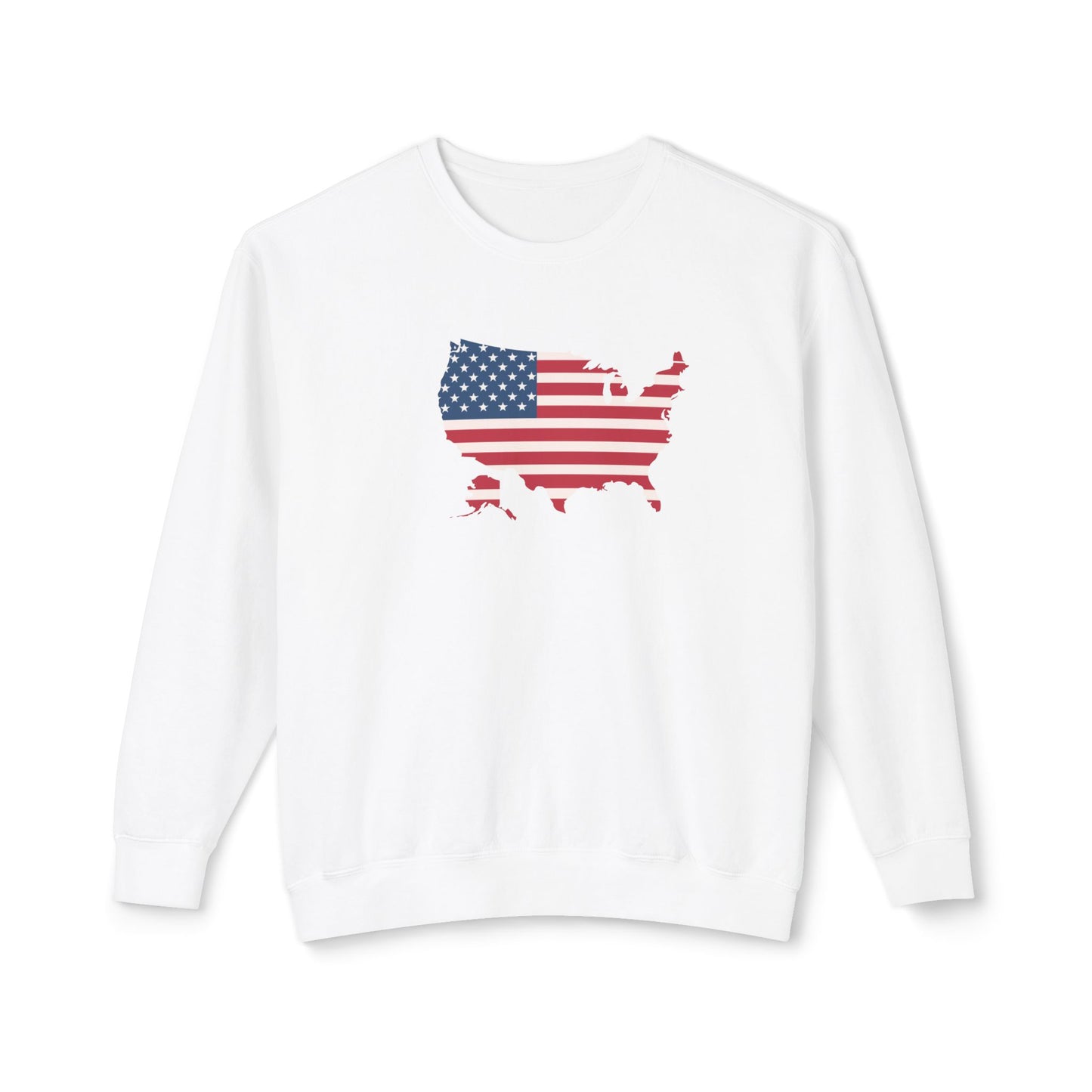 USA Flag Unisex Lightweight Crewneck Sweatshirt