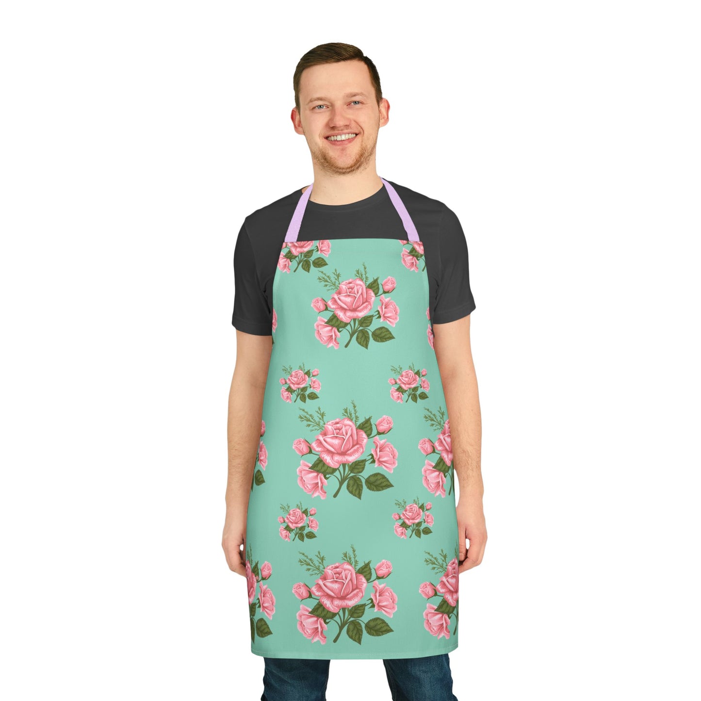 Apron with Pink Roses Design