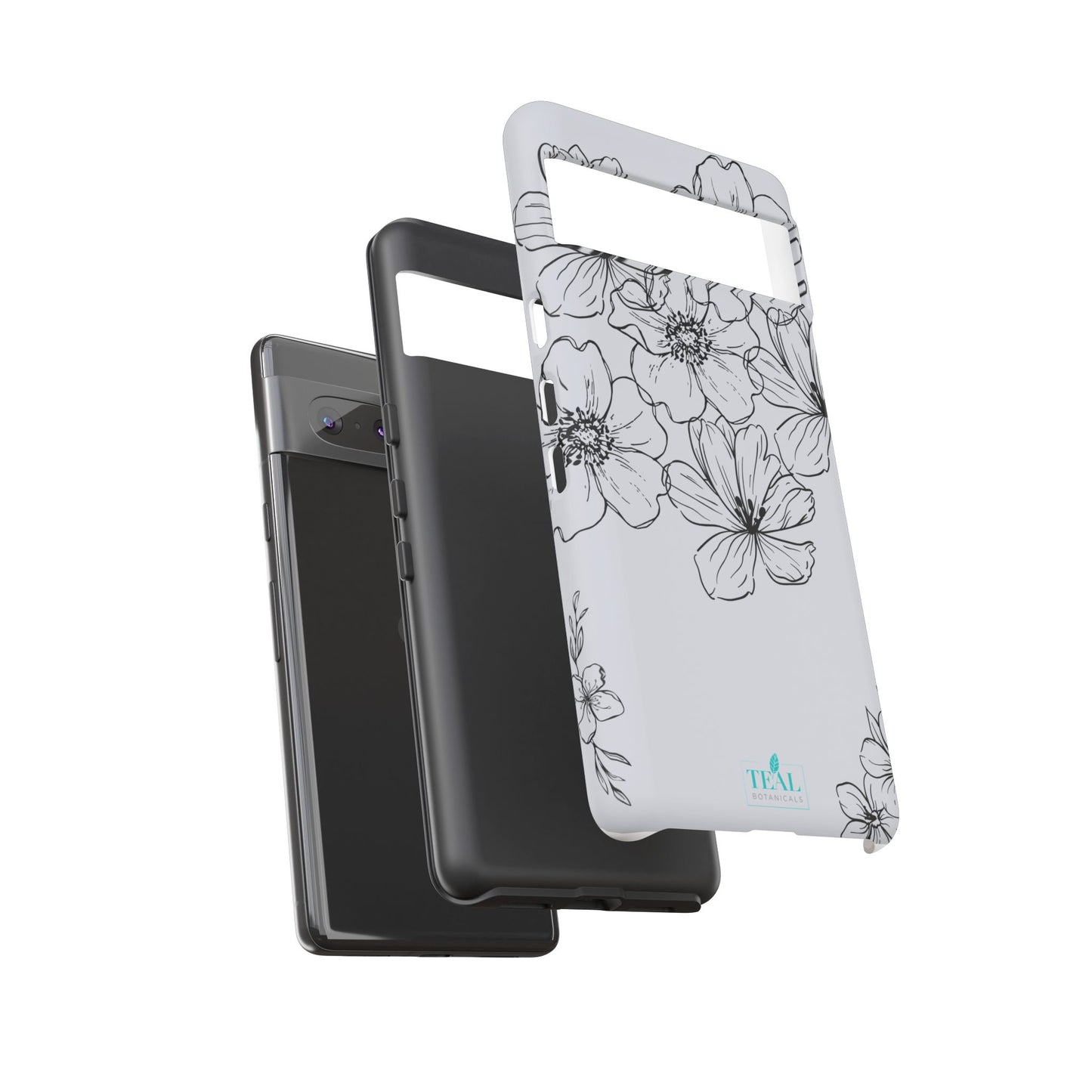 Flowers in Monochrome Phone Case Pink for Iphone and Android