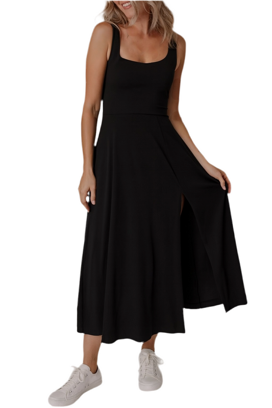 Waverly Scoop Neck Split Midi Dress